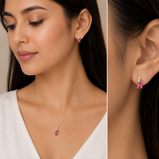 Natural Ruby & Diamond Jewelry Set