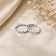 Silver CZ Hoop Earrings