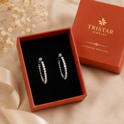 Silver CZ Hoop Earrings
