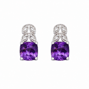 Gold Amethyst Diamond Pendant Set