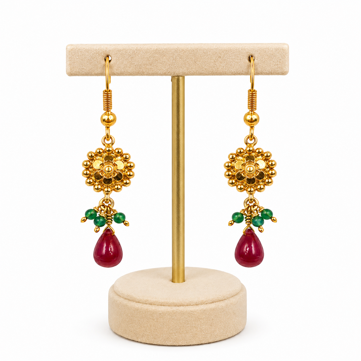 22K Handmade Luxury Traditional Gold Earrings