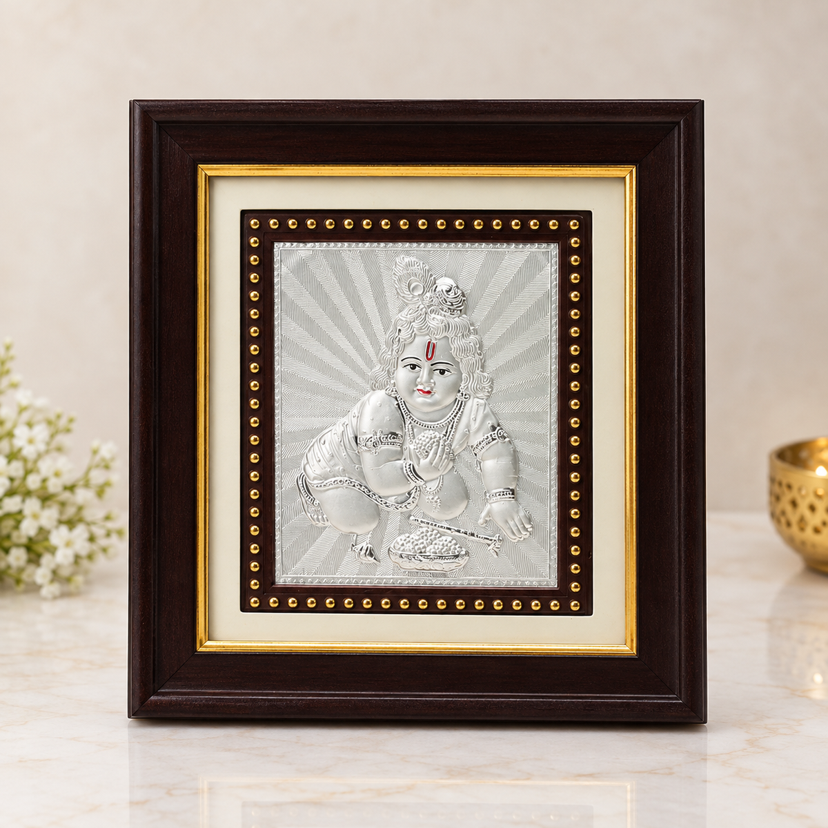 999 Pure Silver Lakshmi Ganesha Frame