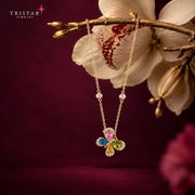 Multi Gemstone Rose Gold Necklace