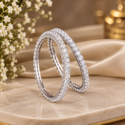 Elegant 925 Sterling Silver Moissanite Bangles