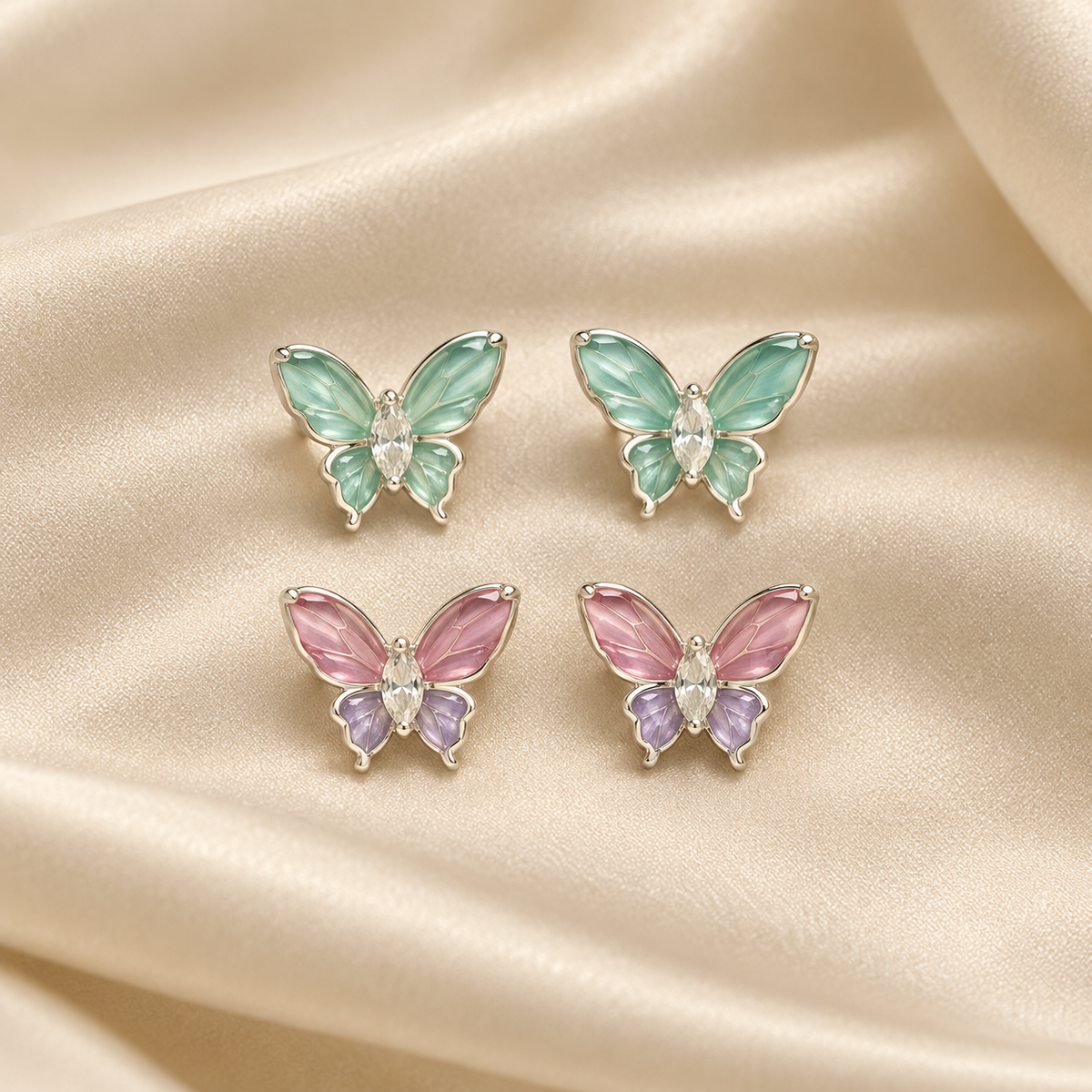 Butterfly Enamel Stud Earrings