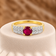 10K Gold Natural Ruby & Diamond Ring