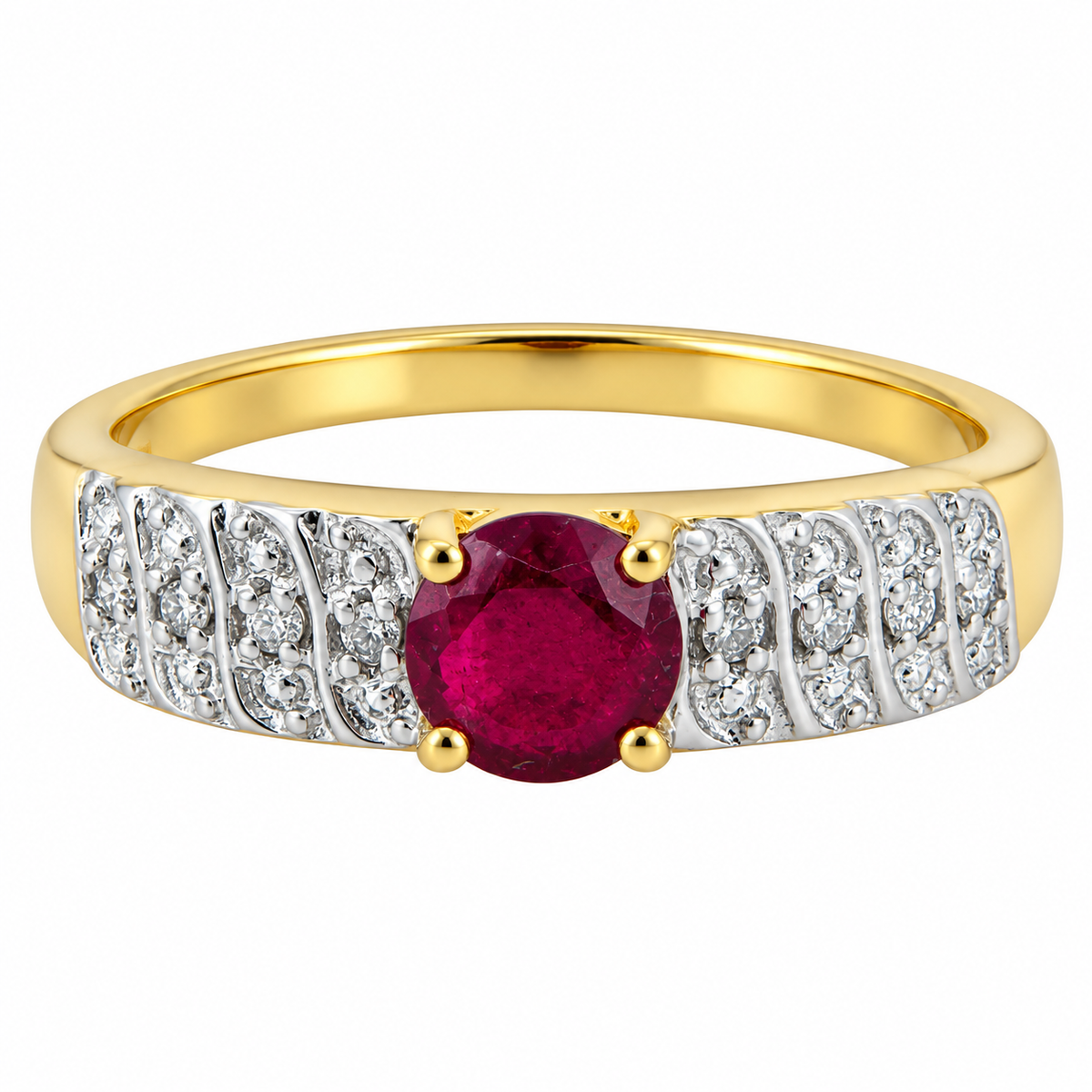 10K Gold Natural Ruby & Diamond Ring