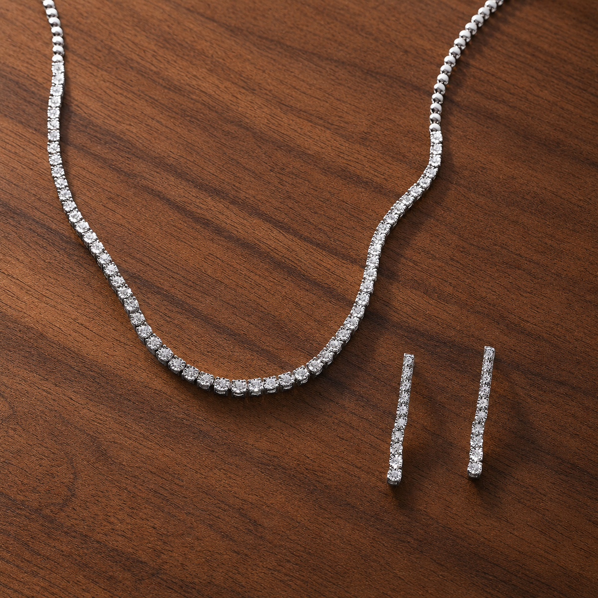 Diamond Necklace & Earrings Set