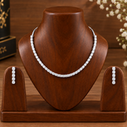 Luxury 14K Gold Lab Grown Diamond Tennis Necklace Set
