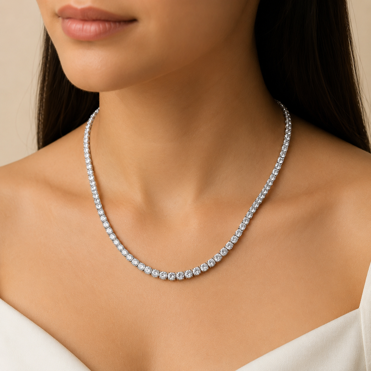 Diamond Necklace & Earrings Set