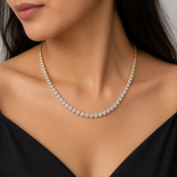 Luxury Gold Diamond Tennis Necklace