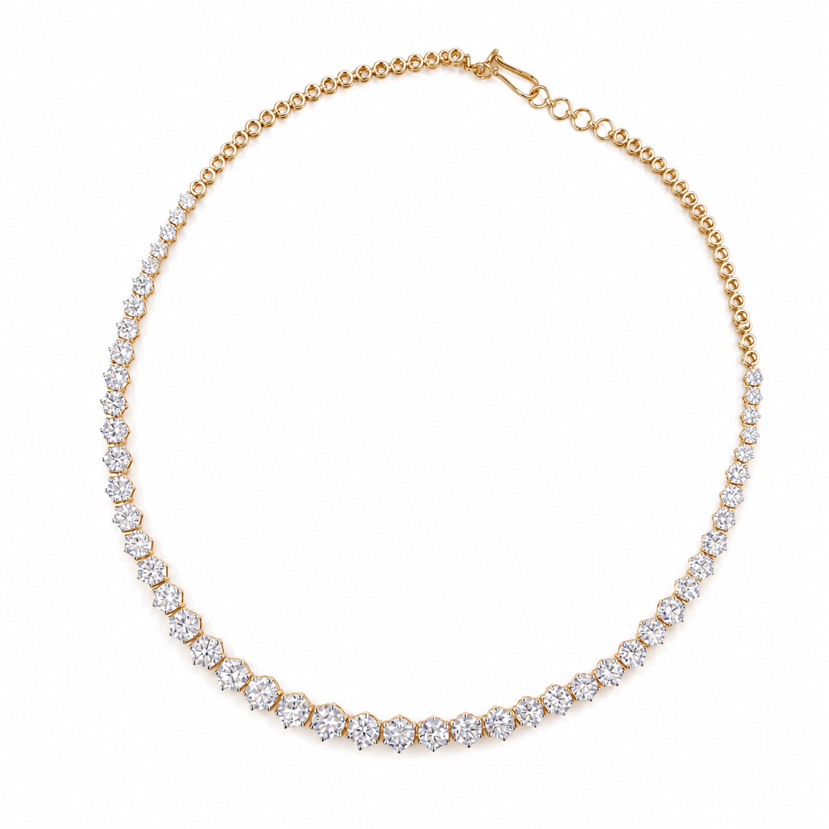Luxury Gold Diamond Tennis Necklace