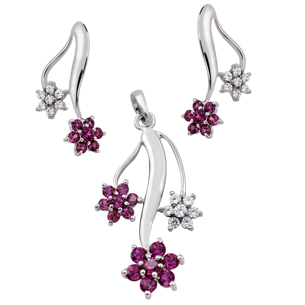 Exquisite Floral Pendant Set