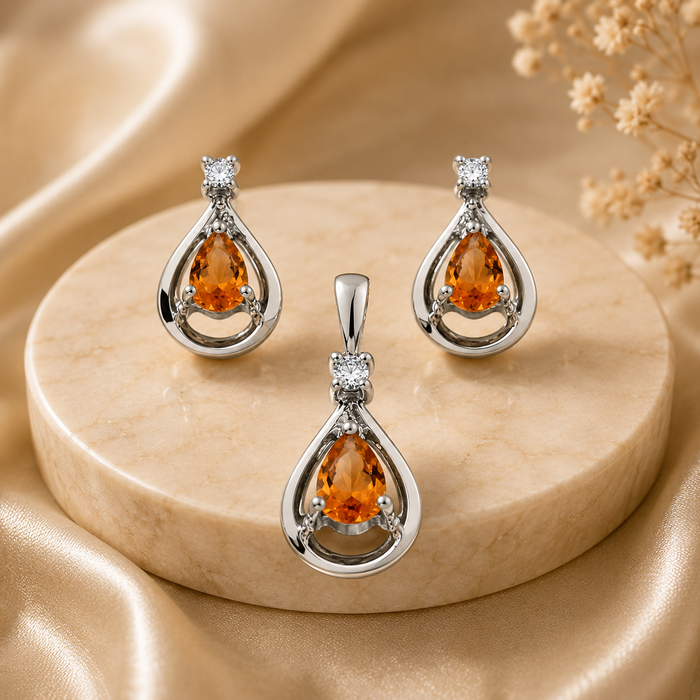 Minimal Teardrop Pendant Set