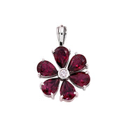 Silver Floral Pendant Earrings Set
