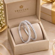 Elegant 925 Sterling Silver Moissanite Bangles