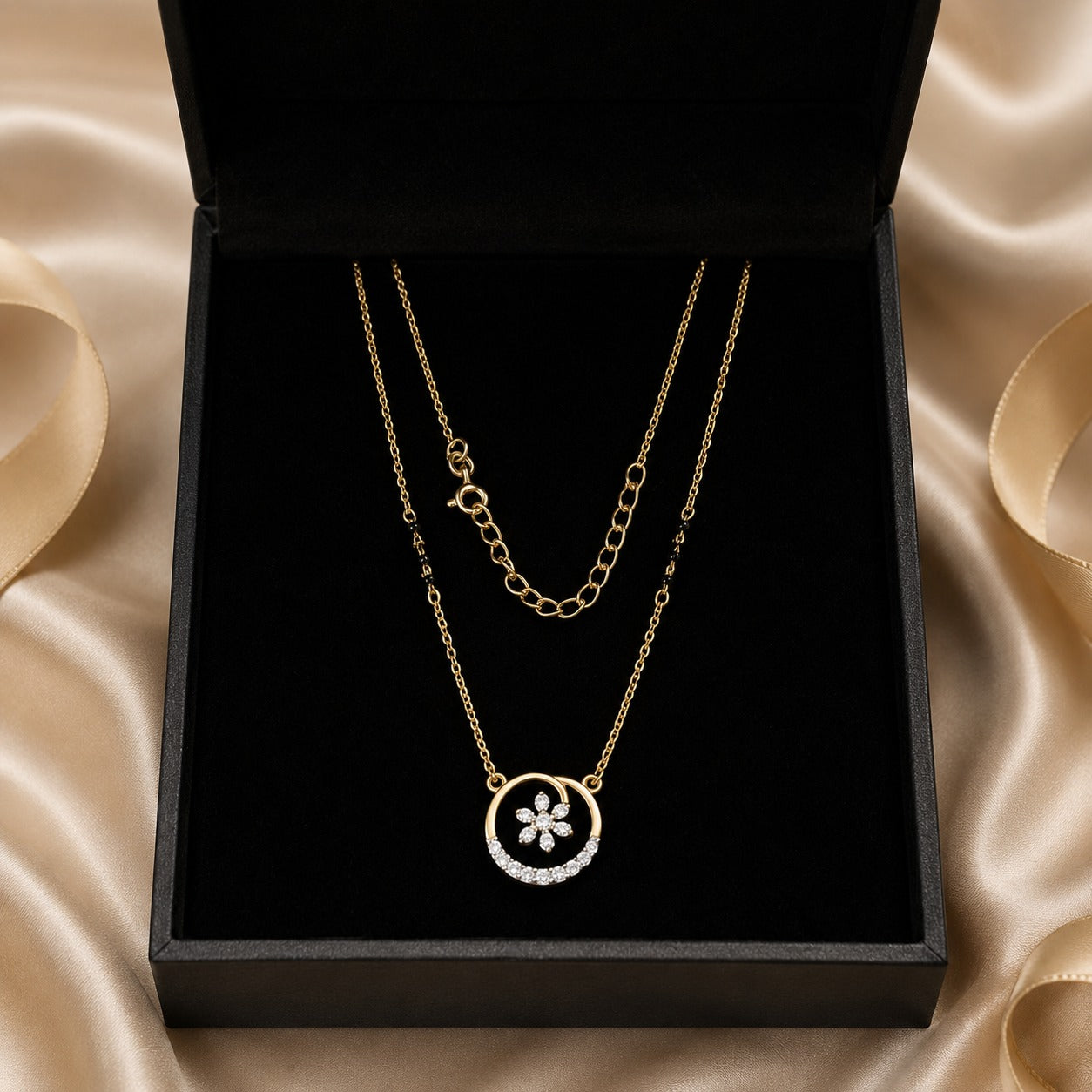 Gold Plated Floral Minimalist Mangalsutra