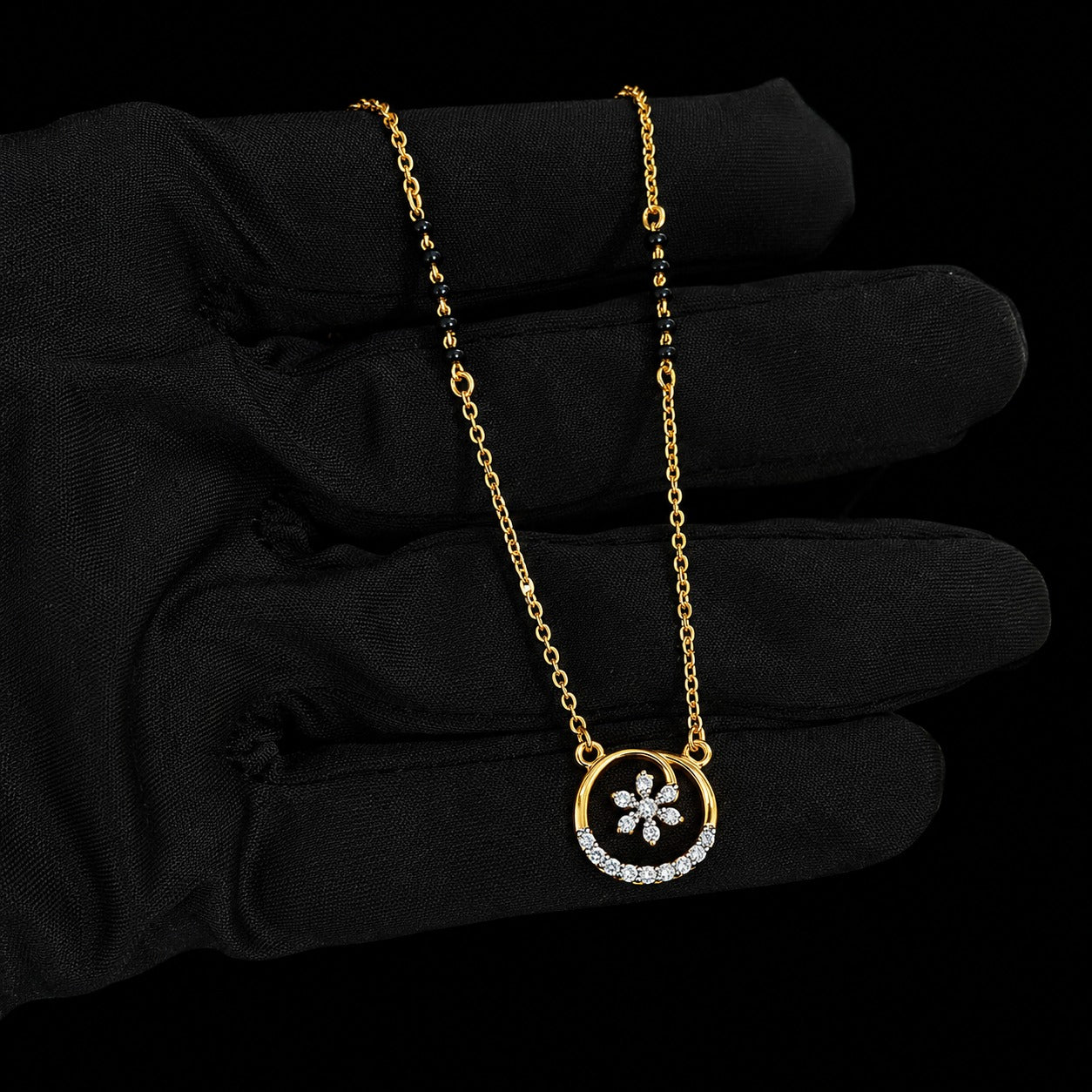 Gold Plated Floral Minimalist Mangalsutra