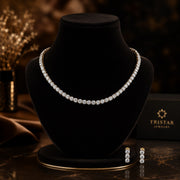 Tennis Necklace Earring Set