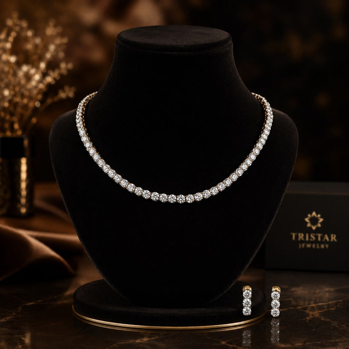 Tennis Necklace Earring Set