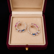 Multi Gemstone Hoop Earring