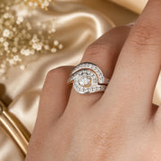Elegant Silver Wedding Ring Set