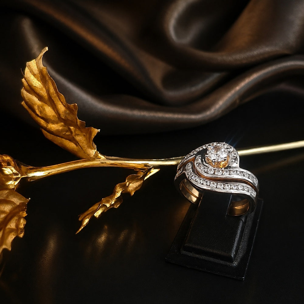 Elegant Silver Wedding Ring Set