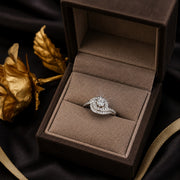 Elegant Silver Wedding Ring Set