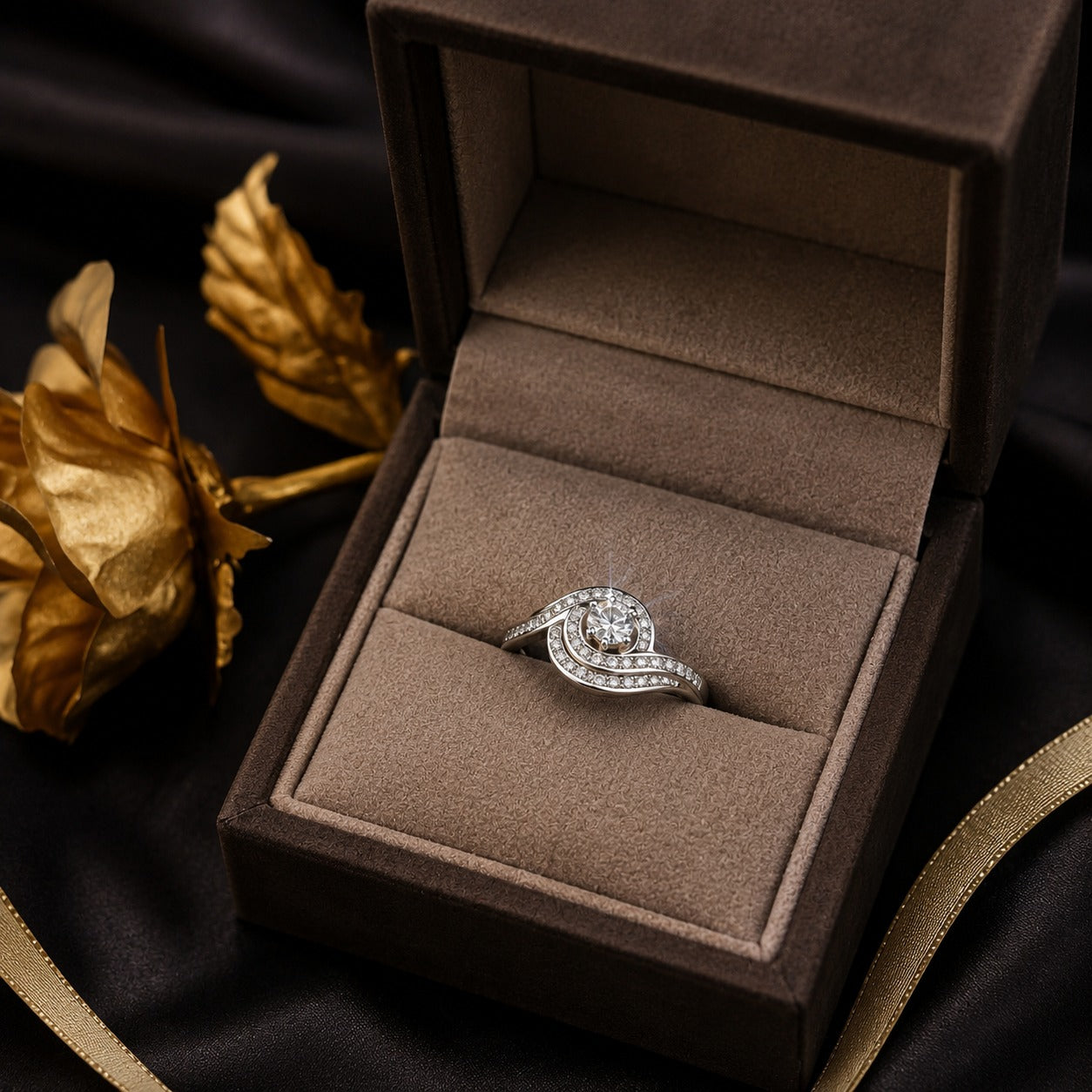 Elegant Silver Wedding Ring Set