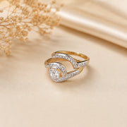 Elegant Silver Wedding Ring Set