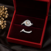 Elegant Silver Wedding Ring Set