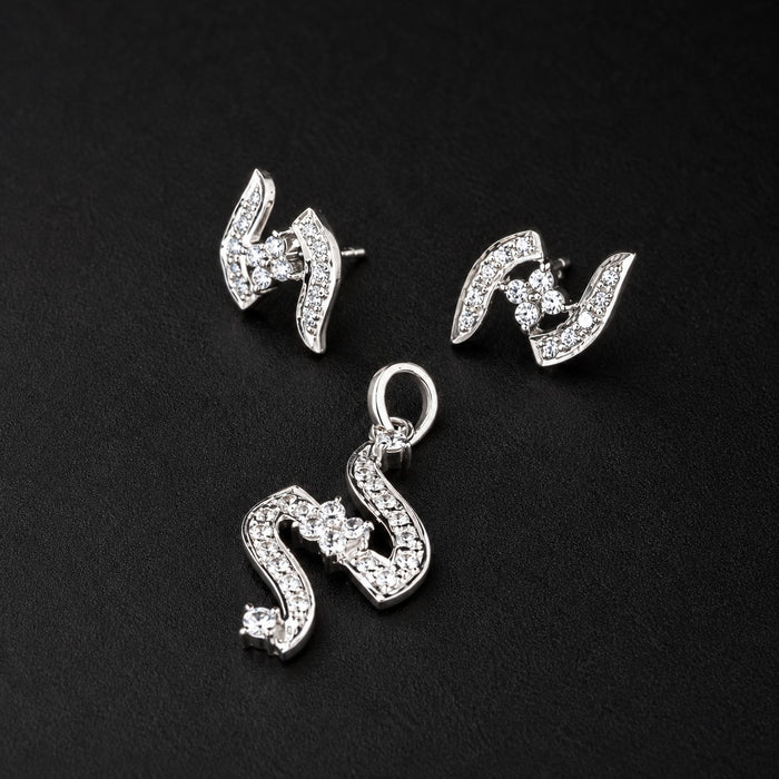 CZ Silver Pendant Set