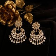 Gold Kundan Chandelier Earrings