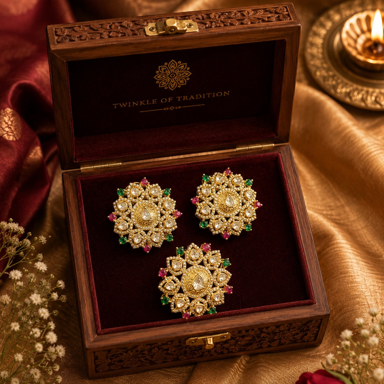 Floral Kundan Handmade Jewelry Set