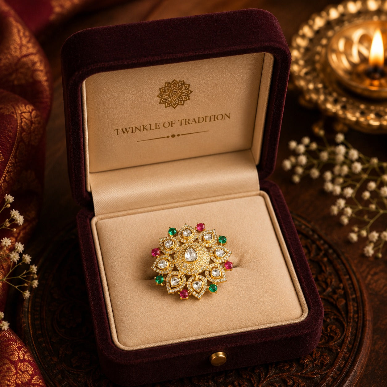 Floral Kundan Handmade Jewelry Set