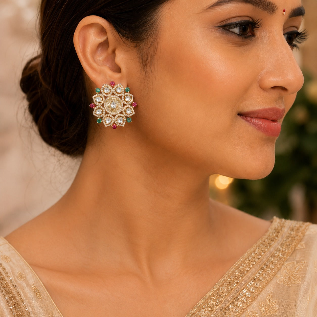 Floral Kundan Handmade Jewelry Set