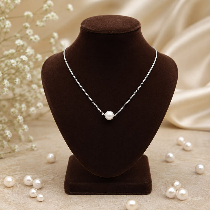 Dainty Pearl Silver Necklace