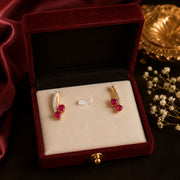 Gold Ruby Diamond  Pendant Set