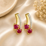 Gold Ruby Diamond  Pendant Set