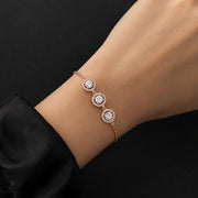 3 Stone Rose Gold Bracelet