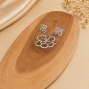 CZ Rose Pendant Set