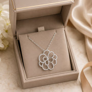 CZ Rose Pendant Set