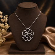 CZ Rose Pendant Set