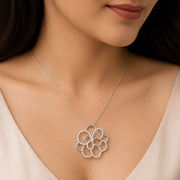 CZ Rose Pendant Set
