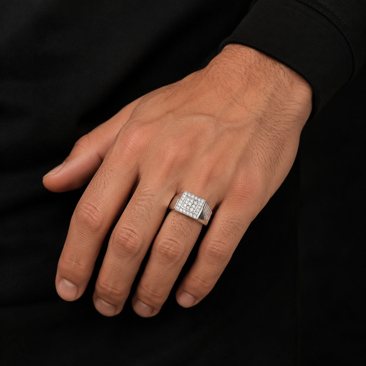 Men's Cubic Zirconia Silver Ring