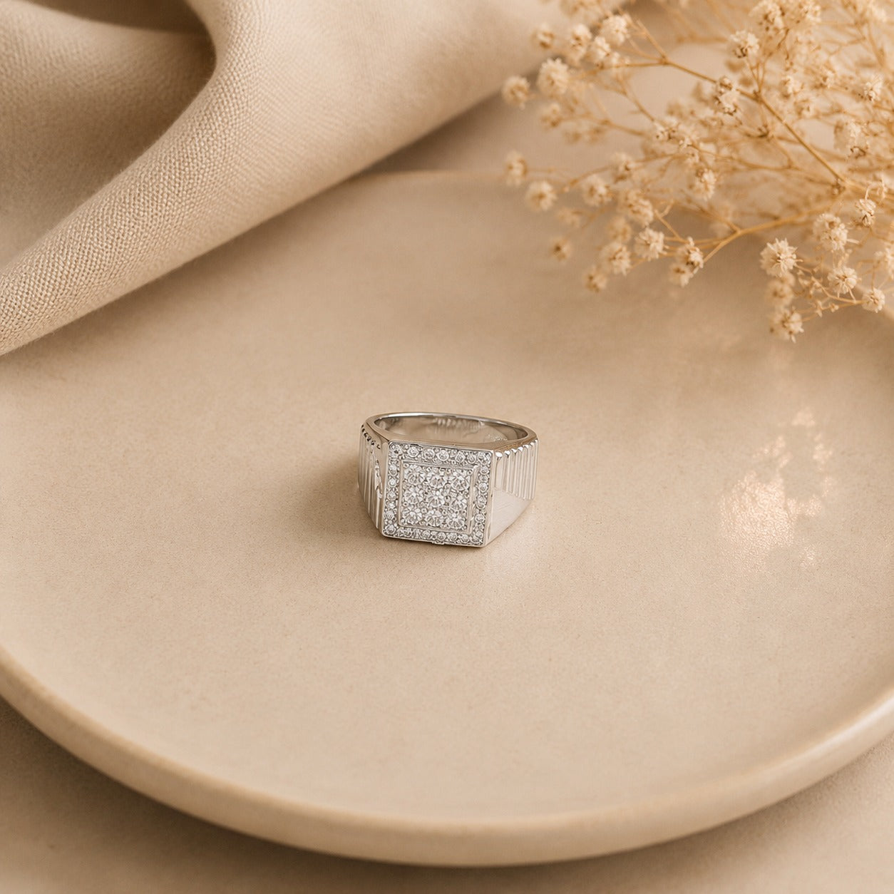 Men's Cubic Zirconia Silver Ring