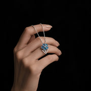Enamel Flower Pendant With Chain