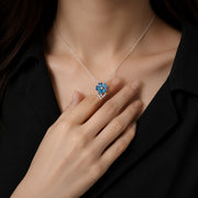 Enamel Flower Pendant With Chain