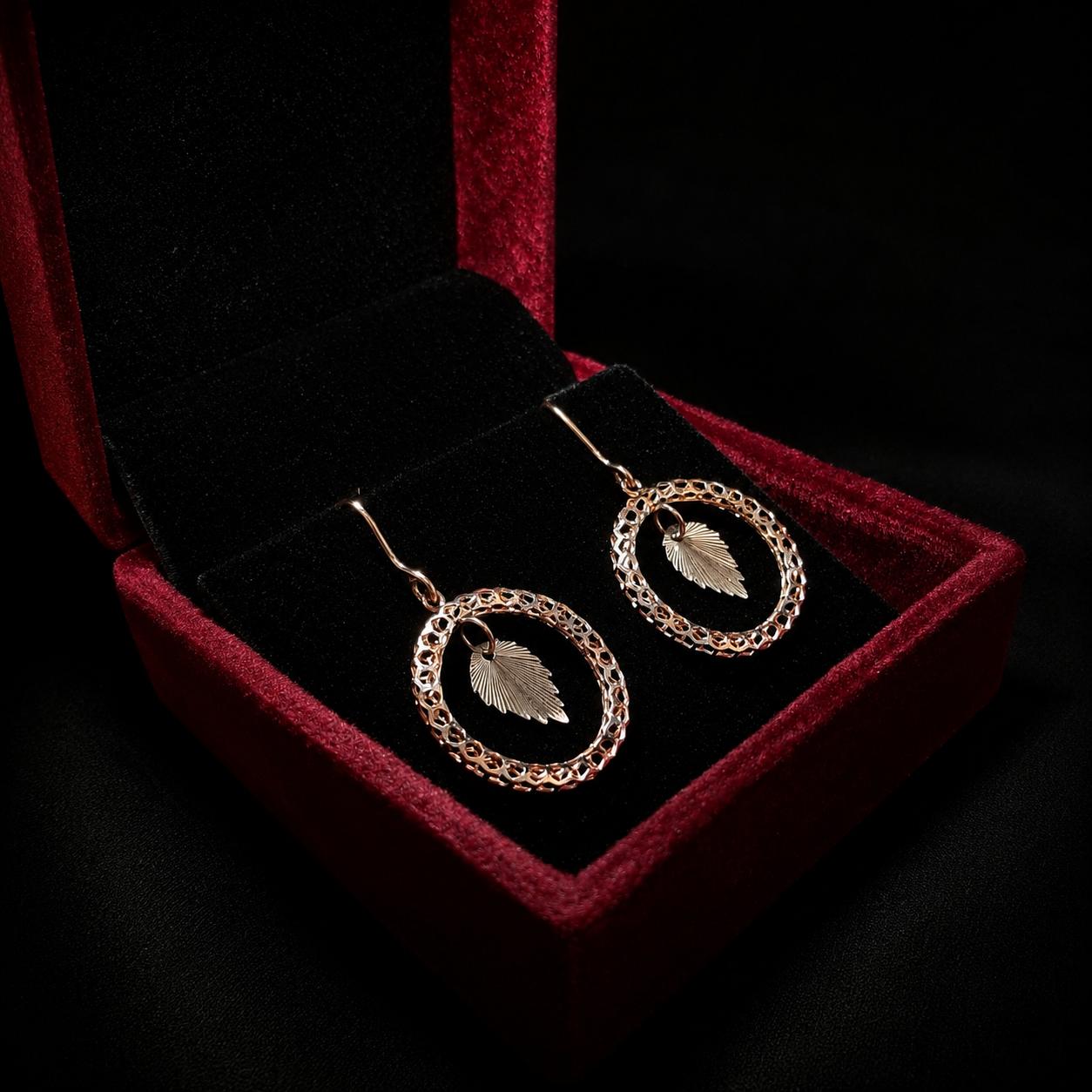 2 Tone 18k Gold Exquisite Earrings