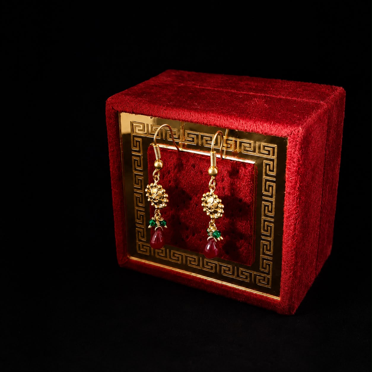 22K Handmade Luxury Traditional Gold Earrings